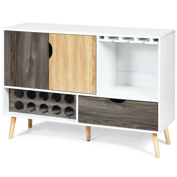 Mid - Century Buffet Sideboard Wooden Storage Cabinet - Comfortable Living Decor
