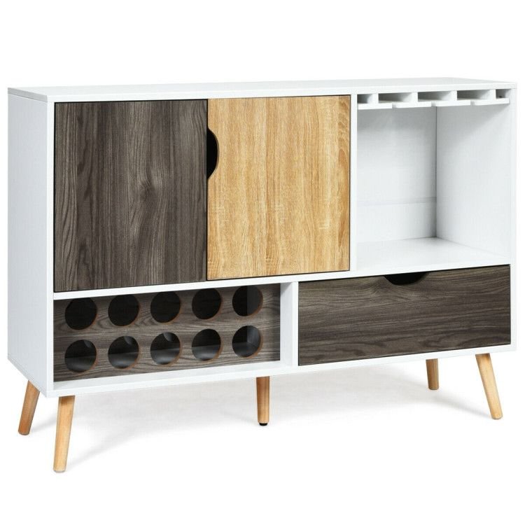 Mid - Century Buffet Sideboard Wooden Storage Cabinet - Comfortable Living Decor