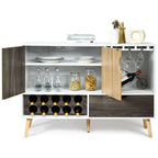 Mid - Century Buffet Sideboard Wooden Storage Cabinet - Comfortable Living Decor