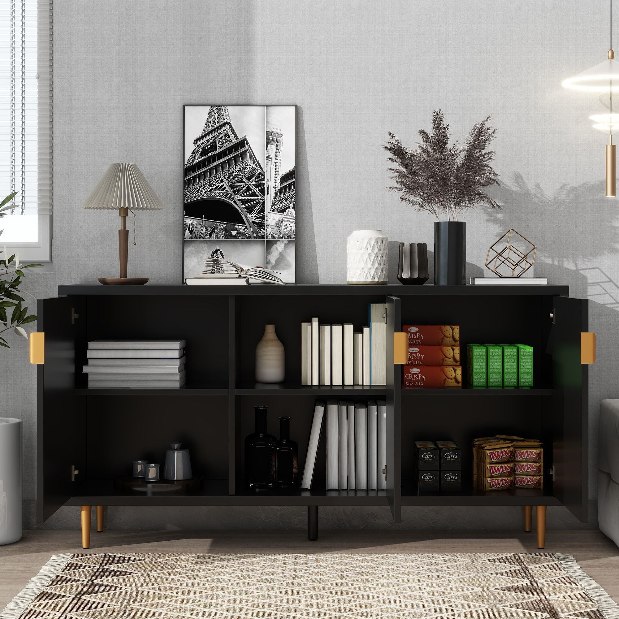 Modern Console Table with Storage by Homcom - Comfortable Living Decor