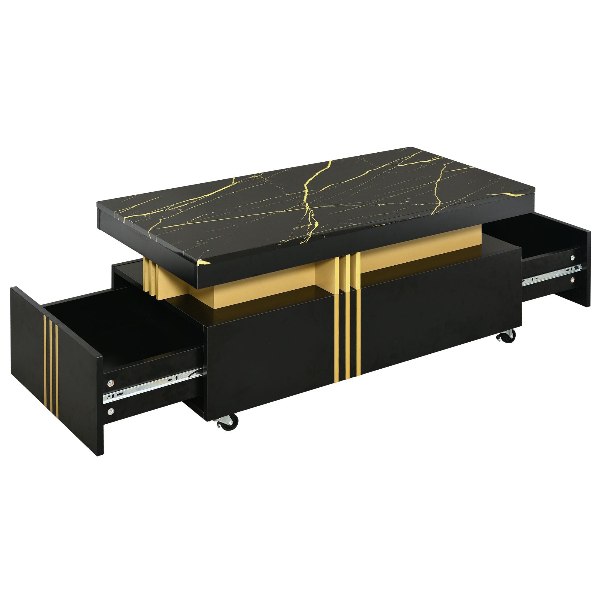 Modern Contemporary Cocktail Table with Faux Marble Top by Yeah Depot - Comfortable Living Decor
