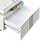 Modern Contemporary Cocktail Table with Faux Marble Top by Yeah Depot - Comfortable Living Decor
