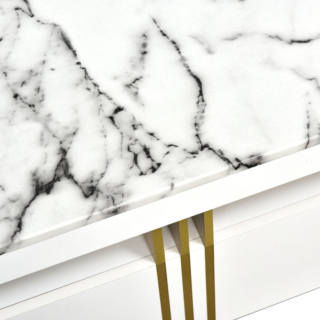 Modern Contemporary Cocktail Table with Faux Marble Top by Yeah Depot - Comfortable Living Decor