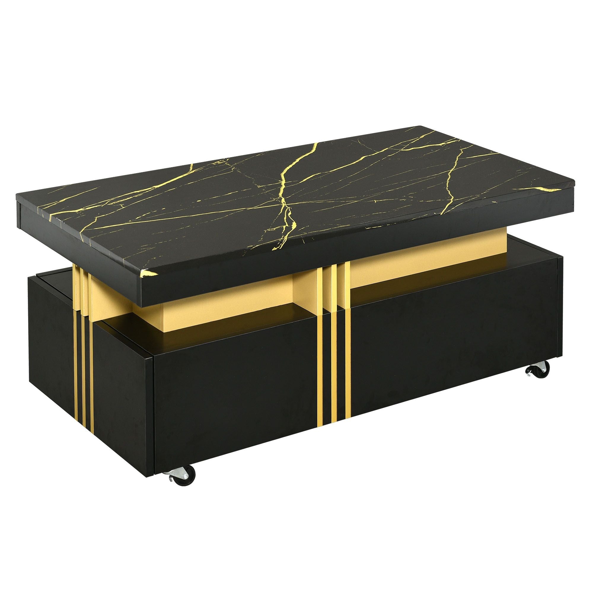 Modern Contemporary Cocktail Table with Faux Marble Top by Yeah Depot - Comfortable Living Decor