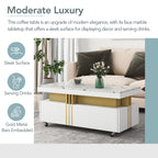 Modern Contemporary Cocktail Table with Faux Marble Top by Yeah Depot - Comfortable Living Decor