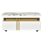 Modern Contemporary Cocktail Table with Faux Marble Top by Yeah Depot - Comfortable Living Decor