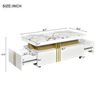 Modern Contemporary Cocktail Table with Faux Marble Top by Yeah Depot - Comfortable Living Decor