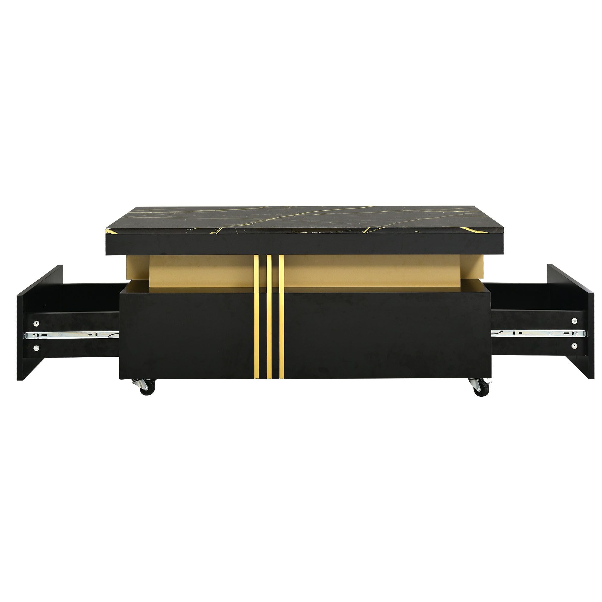 Modern Contemporary Cocktail Table with Faux Marble Top by Yeah Depot - Comfortable Living Decor