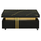 Modern Contemporary Cocktail Table with Faux Marble Top by Yeah Depot - Comfortable Living Decor