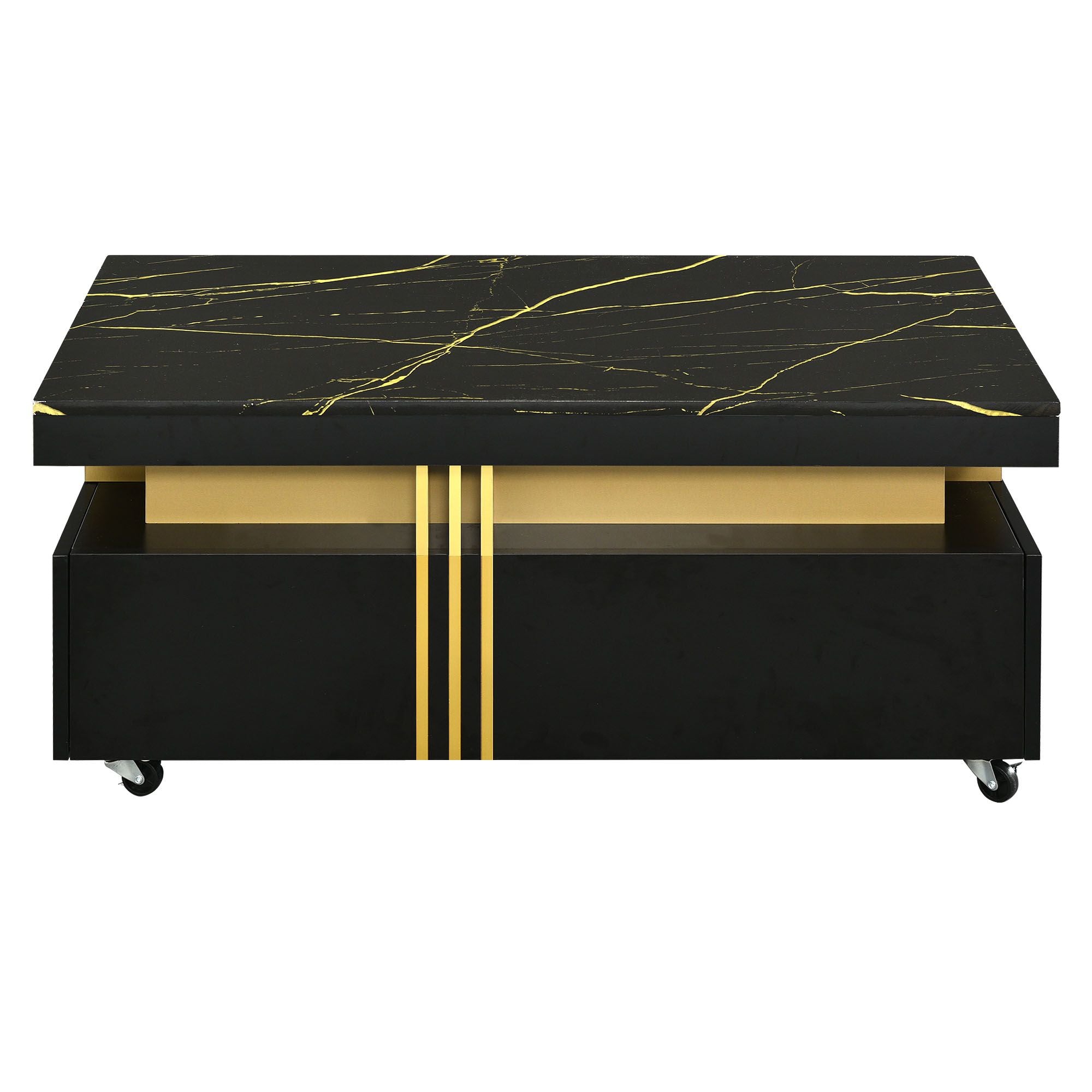Modern Contemporary Cocktail Table with Faux Marble Top by Yeah Depot - Comfortable Living Decor