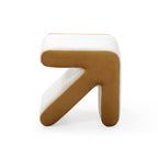 Modern Creative Upholstered Velvet Sofa Stool Kids Stool Shoe Bench Footrest Footstool Multifaceted Stool Ottoman Coffee Table Arrow Design Handicraft Decoration for Living Room Bedroom; Beige+Gold - Comfortable Living Decor