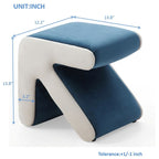 Modern Creative Upholstered Velvet Sofa Stool Kids Stool Shoe Bench Footrest Footstool Multifaceted Stool Ottoman Coffee Table Arrow Design Handicraft Decoration for Living Room Bedroom,BL/BE - Comfortable Living Decor