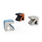 Modern Creative Upholstered Velvet Sofa Stool Kids Stool Shoe Bench Footrest Footstool Multifaceted Stool Ottoman Coffee Table Arrow Design Handicraft Decoration for Living Room Bedroom; Grey+Beige - Comfortable Living Decor