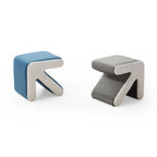 Modern Creative Upholstered Velvet Sofa Stool Kids Stool Shoe Bench Footrest Footstool Multifaceted Stool Ottoman Coffee Table Arrow Design Handicraft Decoration for Living Room Bedroom,BL/BE - Comfortable Living Decor