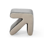 Modern Creative Upholstered Velvet Sofa Stool Kids Stool Shoe Bench Footrest Footstool Multifaceted Stool Ottoman Coffee Table Arrow Design Handicraft Decoration for Living Room Bedroom; Grey+Beige - Comfortable Living Decor