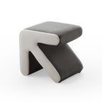 Modern Creative Upholstered Velvet Sofa Stool Kids Stool Shoe Bench Footrest Footstool Multifaceted Stool Ottoman Coffee Table Arrow Design Handicraft Decoration for Living Room Bedroom; Grey+Beige - Comfortable Living Decor