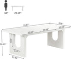 Modern Dining Table for 6 to 8 People, 71" Large Kitchen Dining Table with Wood Pedestal Base, Rectangular Long Dinner Table - Comfortable Living Decor