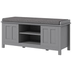 Modern Entry Way Bench with Cushion and 2 Sliding Doors by Homcom - Comfortable Living Decor
