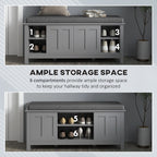 Modern Entry Way Bench with Cushion and 2 Sliding Doors by Homcom - Comfortable Living Decor