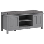 Modern Entry Way Bench with Cushion and 2 Sliding Doors by Homcom - Comfortable Living Decor