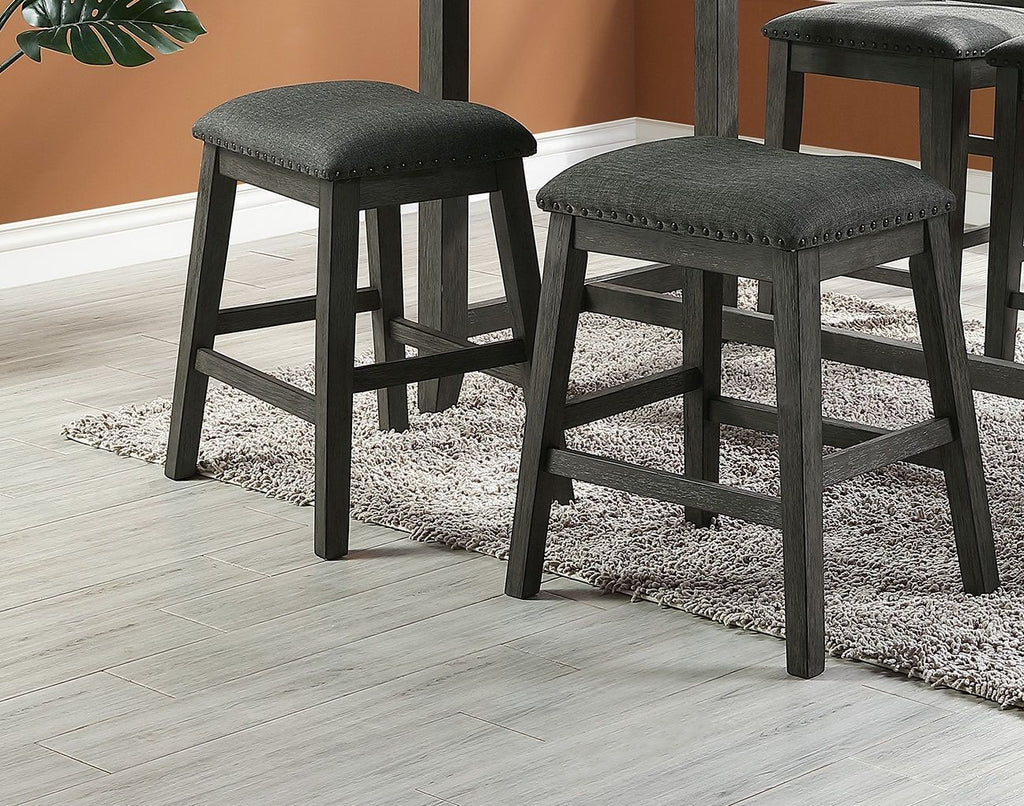 Modern Gray Finish 5pc Counter Height High Dining Table w Storage Shelves High Chairs And Stools Wooden Kitchen Breakfast Table Dining Room Furniture - Comfortable Living Decor