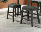 Modern Gray Finish 5pc Counter Height High Dining Table w Storage Shelves High Chairs And Stools Wooden Kitchen Breakfast Table Dining Room Furniture - Comfortable Living Decor