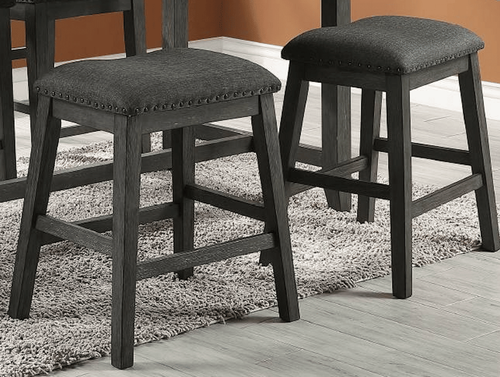 Modern Gray Finish 5pc Counter Height High Dining Table w Storage Shelves High Chairs And Stools Wooden Kitchen Breakfast Table Dining Room Furniture - Comfortable Living Decor