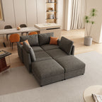 Modern Large Sectional Sofa, U - Shape Modular Sectional Couch with Storage Function,123" Sofa Bed with Ottoman,6 Seat Sectionals Chaise for Living Room,Chenille - Comfortable Living Decor