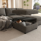 Modern Large Sectional Sofa, U - Shape Modular Sectional Couch with Storage Function,123" Sofa Bed with Ottoman,6 Seat Sectionals Chaise for Living Room,Chenille - Comfortable Living Decor