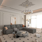 Modern Large Sectional Sofa, U - Shape Modular Sectional Couch with Storage Function,123" Sofa Bed with Ottoman,6 Seat Sectionals Chaise for Living Room,Chenille - Comfortable Living Decor