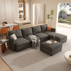 Modern Large Sectional Sofa, U - Shape Modular Sectional Couch with Storage Function,123" Sofa Bed with Ottoman,6 Seat Sectionals Chaise for Living Room,Chenille - Comfortable Living Decor