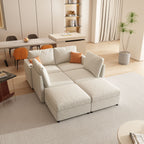 Modern Large Sectional Sofa, U - Shape Modular Sectional Couch with Storage Function,123" Sofa Bed with Ottoman,6 Seat Sectionals Chaise for Living Room,Chenille - Comfortable Living Decor