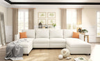 Modern Large Sectional Sofa, U - Shape Modular Sectional Couch with Storage Function,123" Sofa Bed with Ottoman,6 Seat Sectionals Chaise for Living Room,Chenille - Comfortable Living Decor