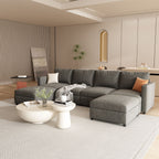 Modern Large Sectional Sofa, U - Shape Modular Sectional Couch with Storage Function,123" Sofa Bed with Ottoman,6 Seat Sectionals Chaise for Living Room,Chenille - Comfortable Living Decor