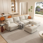 Modern Large Sectional Sofa, U - Shape Modular Sectional Couch with Storage Function,123" Sofa Bed with Ottoman,6 Seat Sectionals Chaise for Living Room,Chenille - Comfortable Living Decor