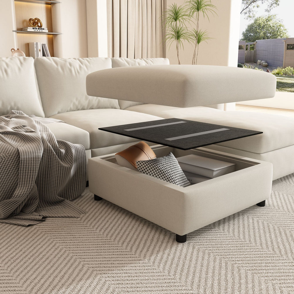 Modern Large Sectional Sofa, U - Shape Modular Sectional Couch with Storage Function,123" Sofa Bed with Ottoman,6 Seat Sectionals Chaise for Living Room,Chenille - Comfortable Living Decor