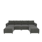 Modern Large Sectional Sofa, U - Shape Modular Sectional Couch with Storage Function,123" Sofa Bed with Ottoman,6 Seat Sectionals Chaise for Living Room,Chenille - Comfortable Living Decor