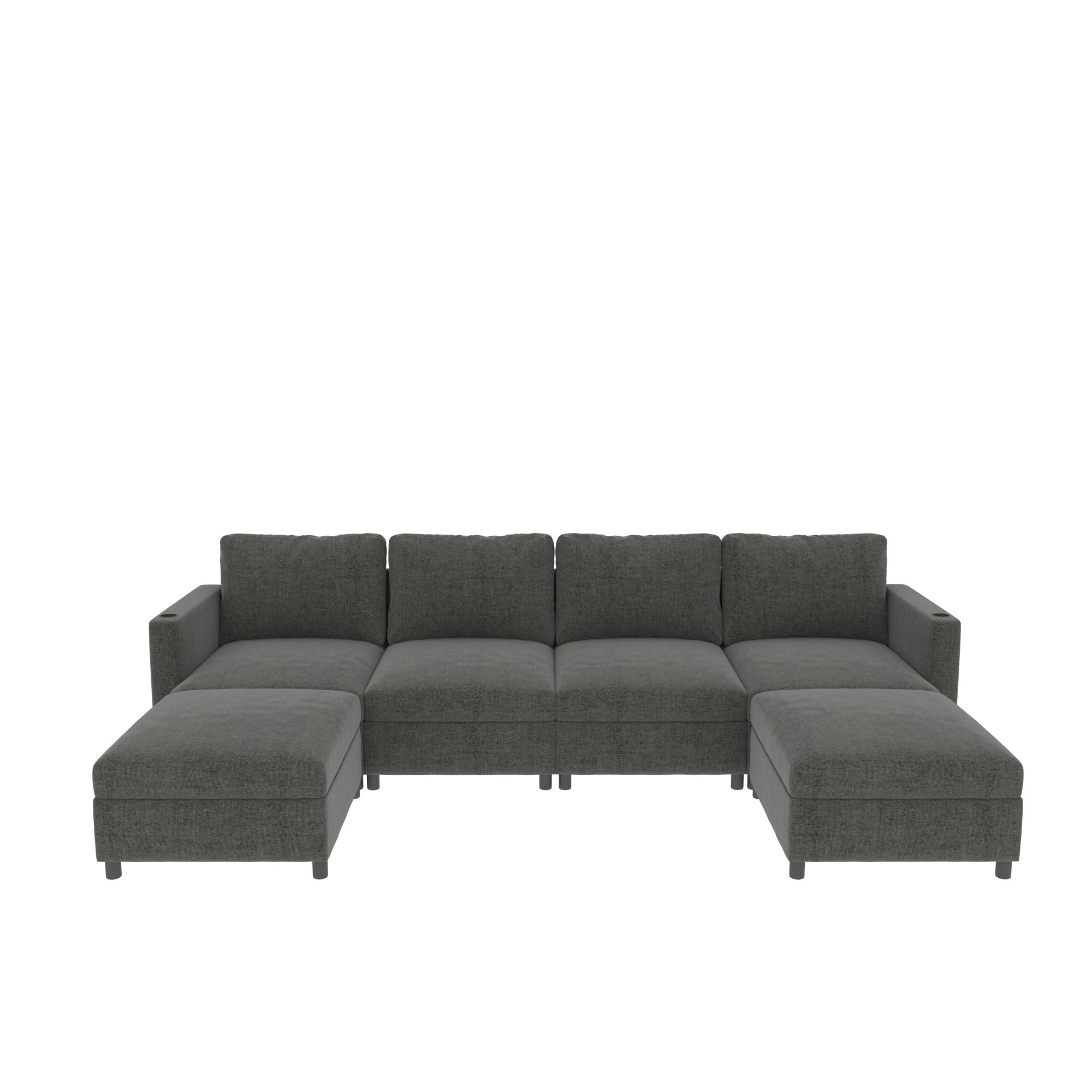 Modern Large Sectional Sofa, U - Shape Modular Sectional Couch with Storage Function,123" Sofa Bed with Ottoman,6 Seat Sectionals Chaise for Living Room,Chenille - Comfortable Living Decor