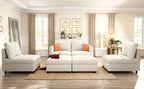 Modern Large Sectional Sofa, U - Shape Modular Sectional Couch with Storage Function,123" Sofa Bed with Ottoman,6 Seat Sectionals Chaise for Living Room,Chenille - Comfortable Living Decor