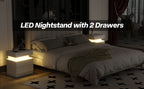 Modern Mandicular Nightstand w/ LED Light by Homcom - Comfortable Living Decor