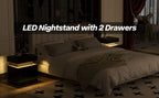 Modern Mandicular Nightstand w/ LED Light by Homcom - Comfortable Living Decor