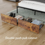 Modern Queen Size Bed Frame w/ LED Lights by Homcom - Comfortable Living Decor
