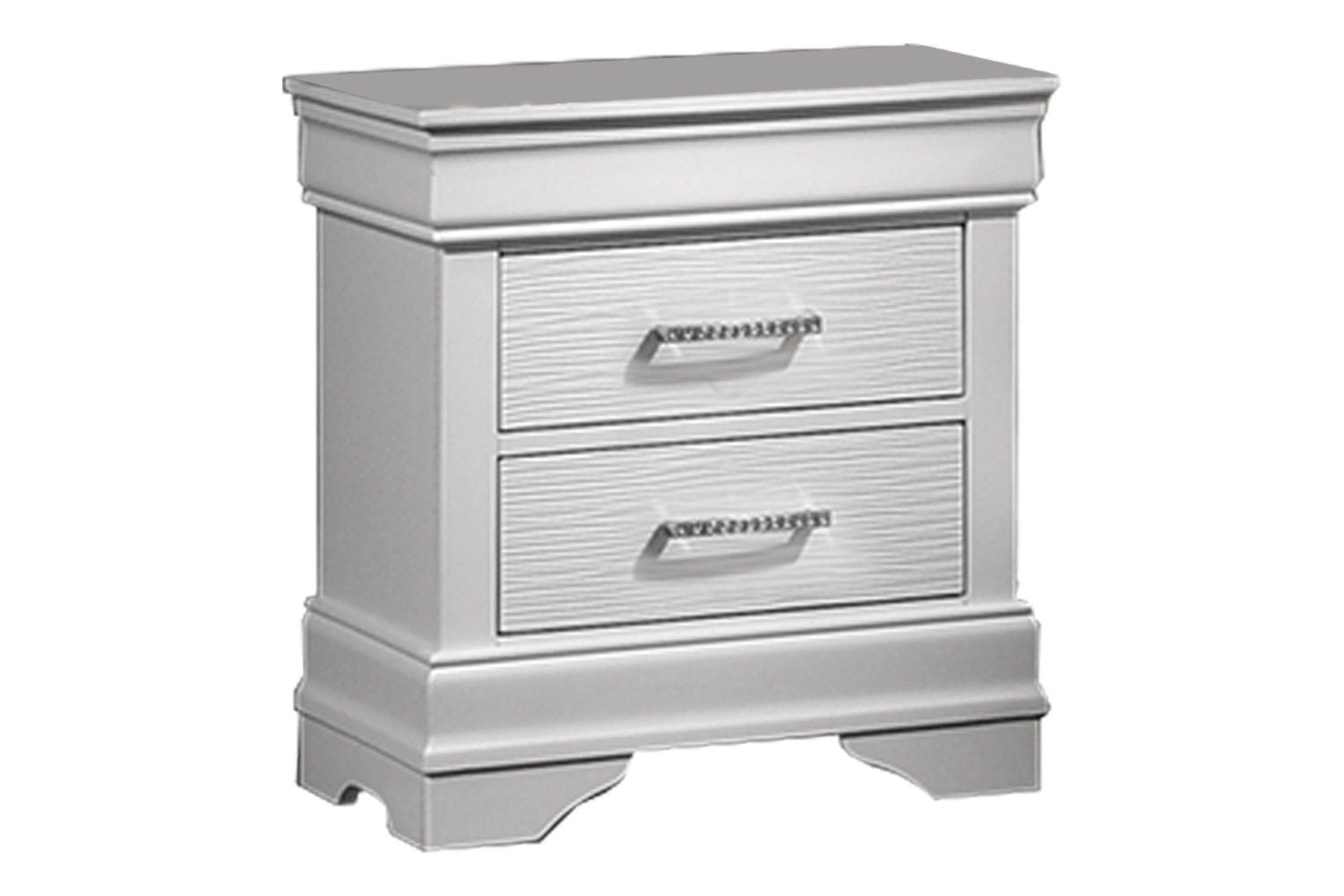 Modern Sleek Bedside Table White 1pc Nightstand Bedroom Furniture Accent Handles Spacious Drawers - Comfortable Living Decor