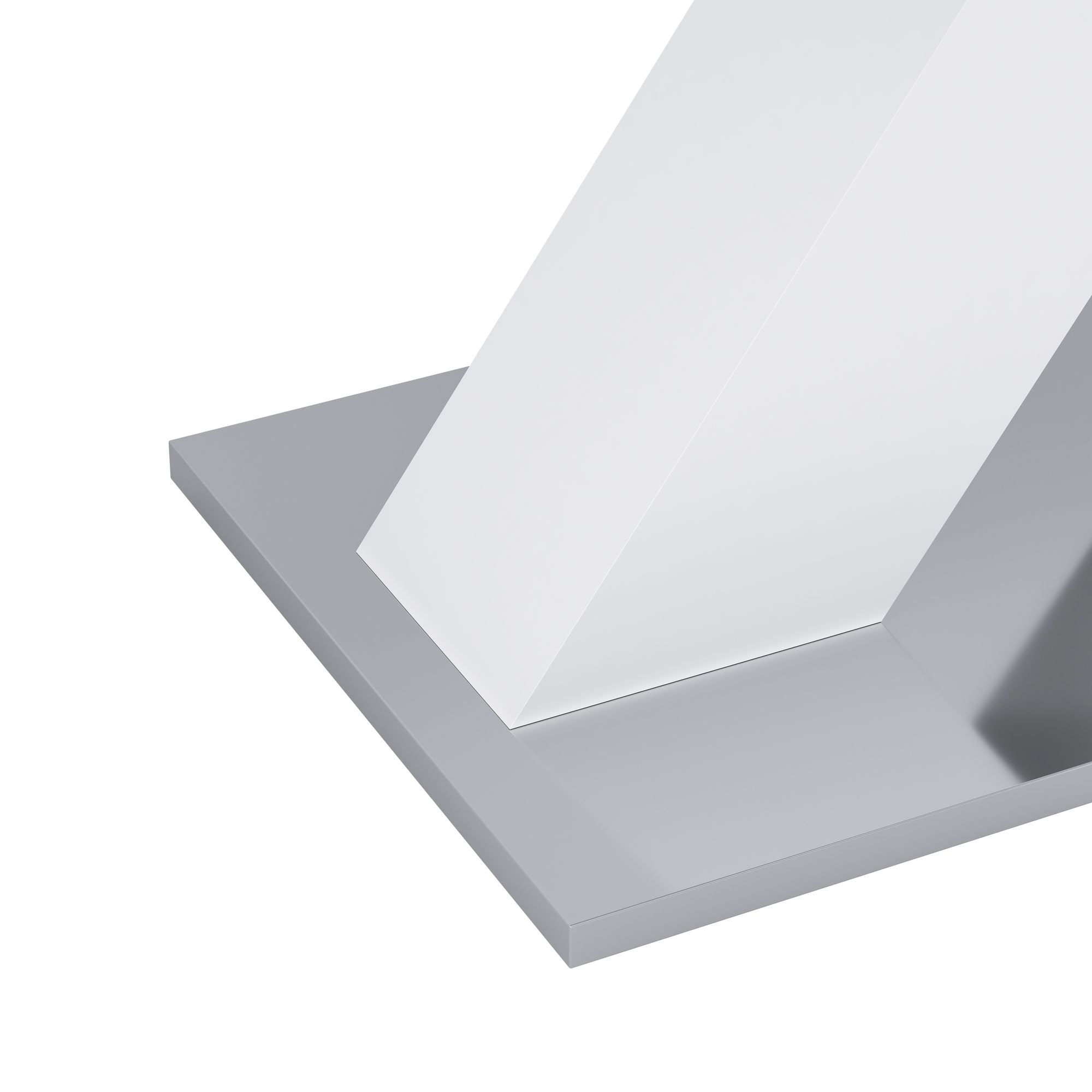 Modern Square Dining Table, Stretchable, White Table Top+MDF X - Shape Table Leg with Metal Base - Comfortable Living Decor