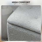Modern Storage Bench, Ottoman with Storage and Lamb's Wool Upholstery for Living & Bedroom - Comfortable Living Decor