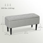 Modern Storage Bench, Ottoman with Storage and Lamb's Wool Upholstery for Living & Bedroom - Comfortable Living Decor