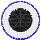 Mosaic Fire Pit Table Blue and White 26.8" Ceramic - Comfortable Living Decor