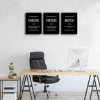 Motivational Wall Art Positive Quote Poster Canvas Painting Execute Success Hustle Inspirational Quotes Wall Art Office Wall Decor Pictures for Home Living Room Workplace,Ready to Hang - Comfortable Living Decor