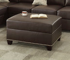 New Contemporary 3 - PCS Reversible Sectional Set Living Room Furniture Espresso Faux Leather Couch Sofa Chaise Ottoman - Comfortable Living Decor