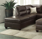 New Contemporary 3 - PCS Reversible Sectional Set Living Room Furniture Espresso Faux Leather Couch Sofa Chaise Ottoman - Comfortable Living Decor